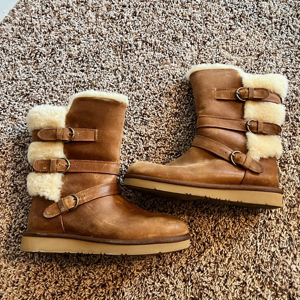 Women’s Tan Buckle UGG Boots